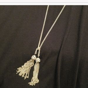 Premier Designs Lariat Style Silver Necklace